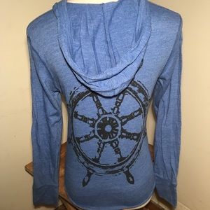 The Flying Fish Cape May Hooded Long sleeve Captin's Wheel Tee